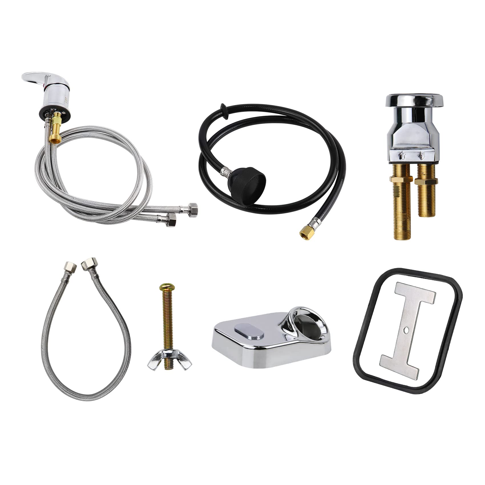 Karagas Salon Shampoo Bowl Faucet Vacuum Breaker Kit, Salon Shampoo Bowl Salon Sink Faucet & Vacuum Breaker with Sprayer and Hose for Shampoo Bed,Hair Salon Sink Faucet Sprayer Hose Set