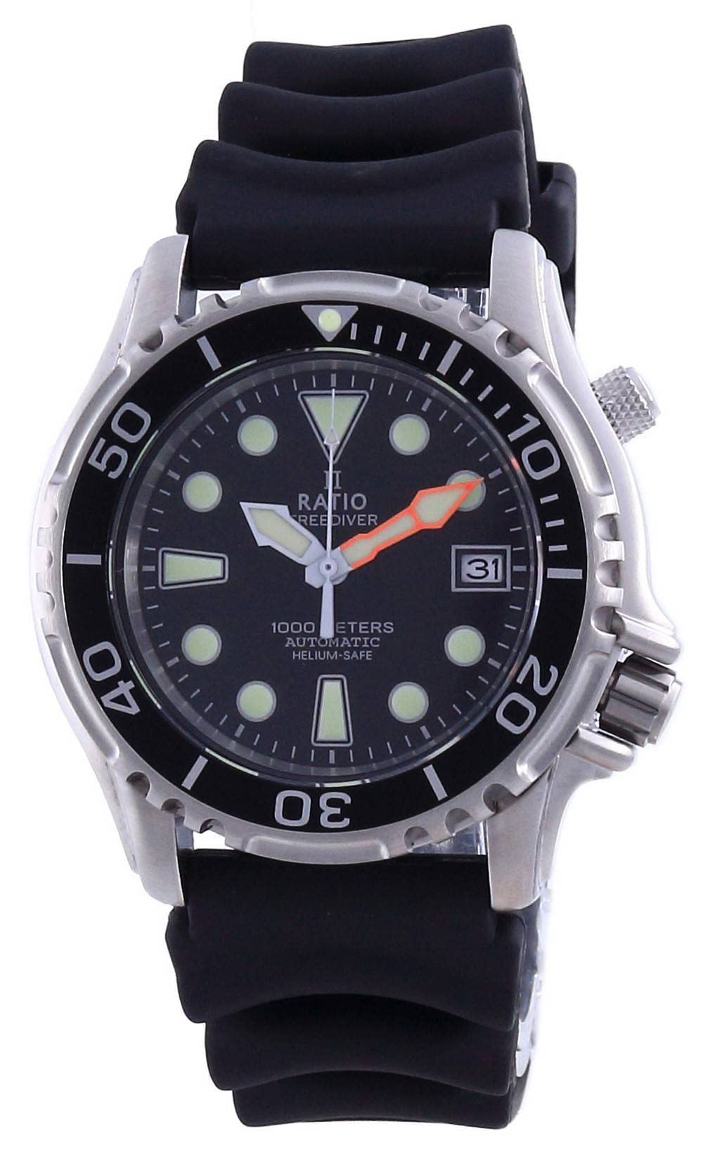 FreeDiver Helium Safe Dive Watch Stainless Steel Automatic Diver Watch 1000M Water Resistant Diving Watch for Men