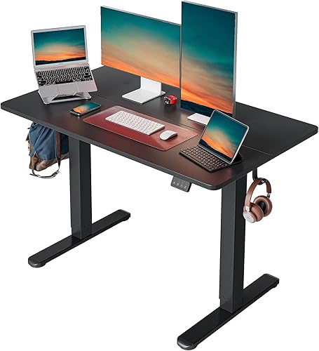 Miniatura 28 de Cubiker Escritorio de Pie de 40 x 24 Pulgadas, Mesa Eléctrica de Oficina en Casa de Altura Ajustable, Escritorio Sit-Stand con Tablero de Empalme,