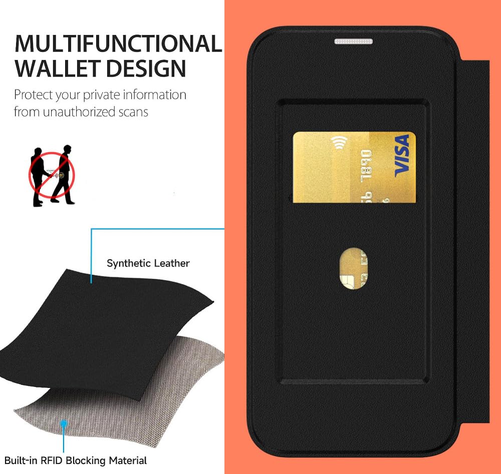New Horrizon Custodia di lusso per iPhone 15, in pelle sintetica