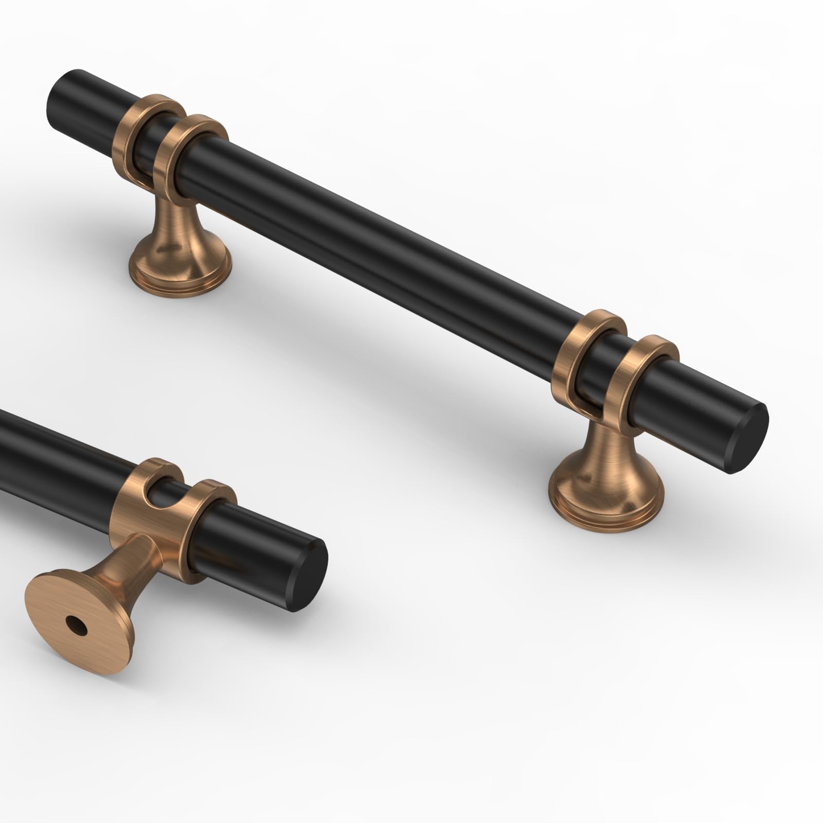 Asidrama 10 Pack 5 Inch(128mm) Champagne Bronze and Matte Black Kitchen Cabinet Handles, Cabinet Pulls Kitchen Cabinet Hardware Cupboard Handles Drawer Pulls — Amazon image 16