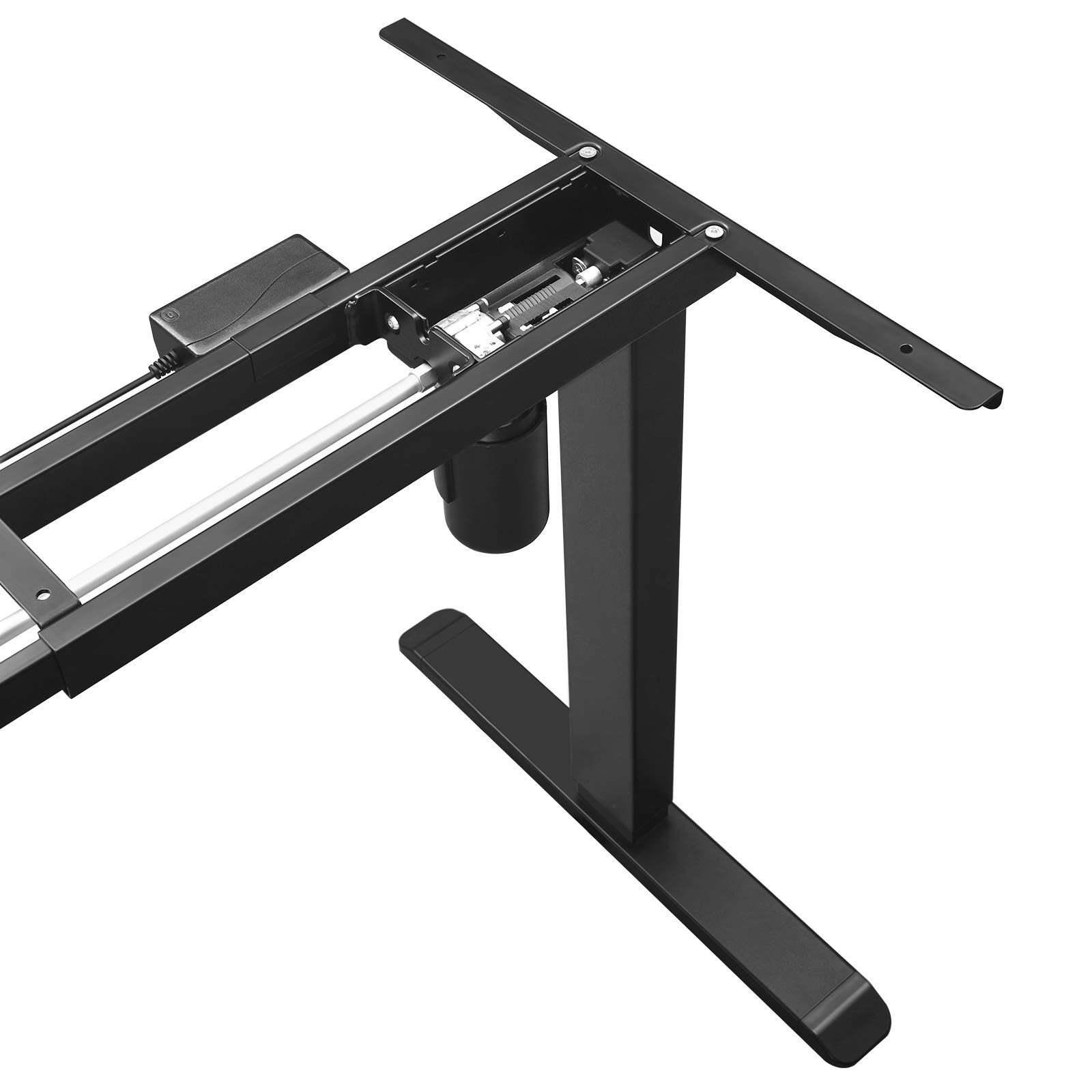 SONGMICS Support de Bureau électrique, Cadre de Table, Hauteur réglable en continu, Longueur réglable, en Acier, Noir LSD010B01