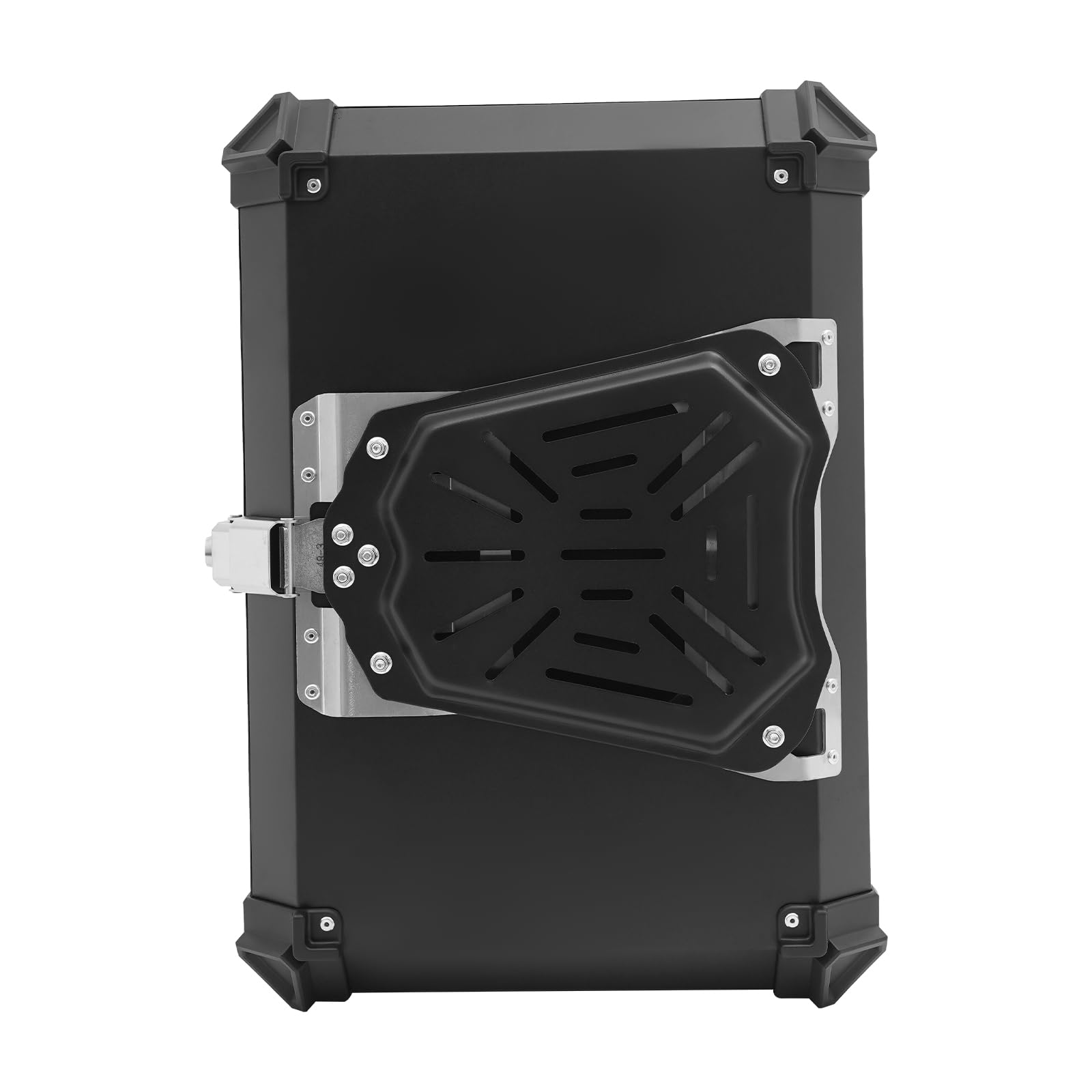 Schwarz Universal Motorrad Topcase Aluminium Hard Motorradkoffer wasserdichte Top Case Gepäckträger Koffer Motorrad Heckbox Tour Tail Box mit Schloss & 2 Schlüsseln,Max. Tragfähigkeit 10kg (65L)