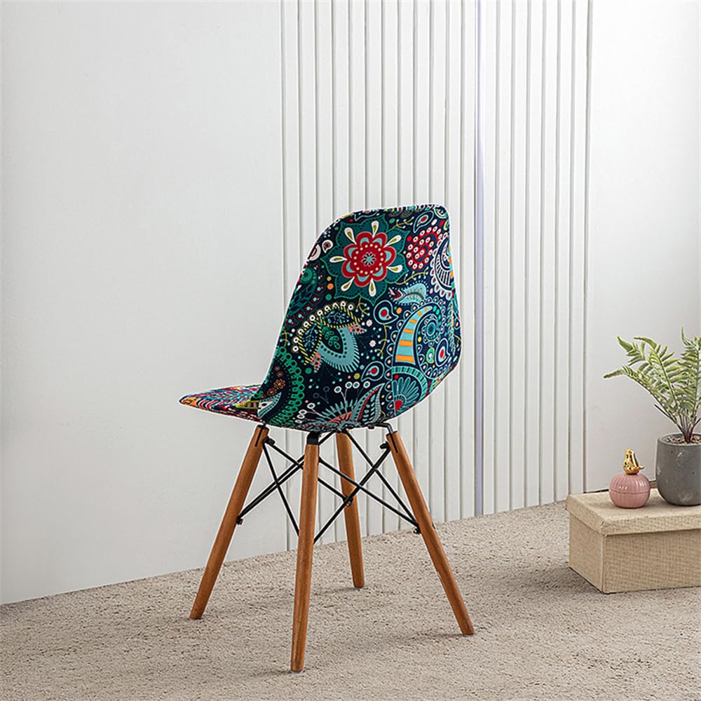 Housses de Chaise Salle à Manger Scandinave Housse de Chaise Extensibles Housses de Chaise de Forme incurvée Scandinave Lot de 4 Paisley