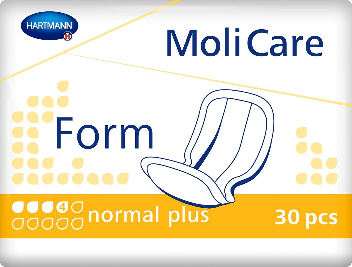 Molicare Forma 4 krople, do lekkiego nietrzymania moczu: wysokie bezpieczeństwo, dodatkowa ochrona przed wyciekiem i dyskrecja dla kobiet i mężczyzn, do stosowania z MoliCare Premium Fixpants, 4 x 32
