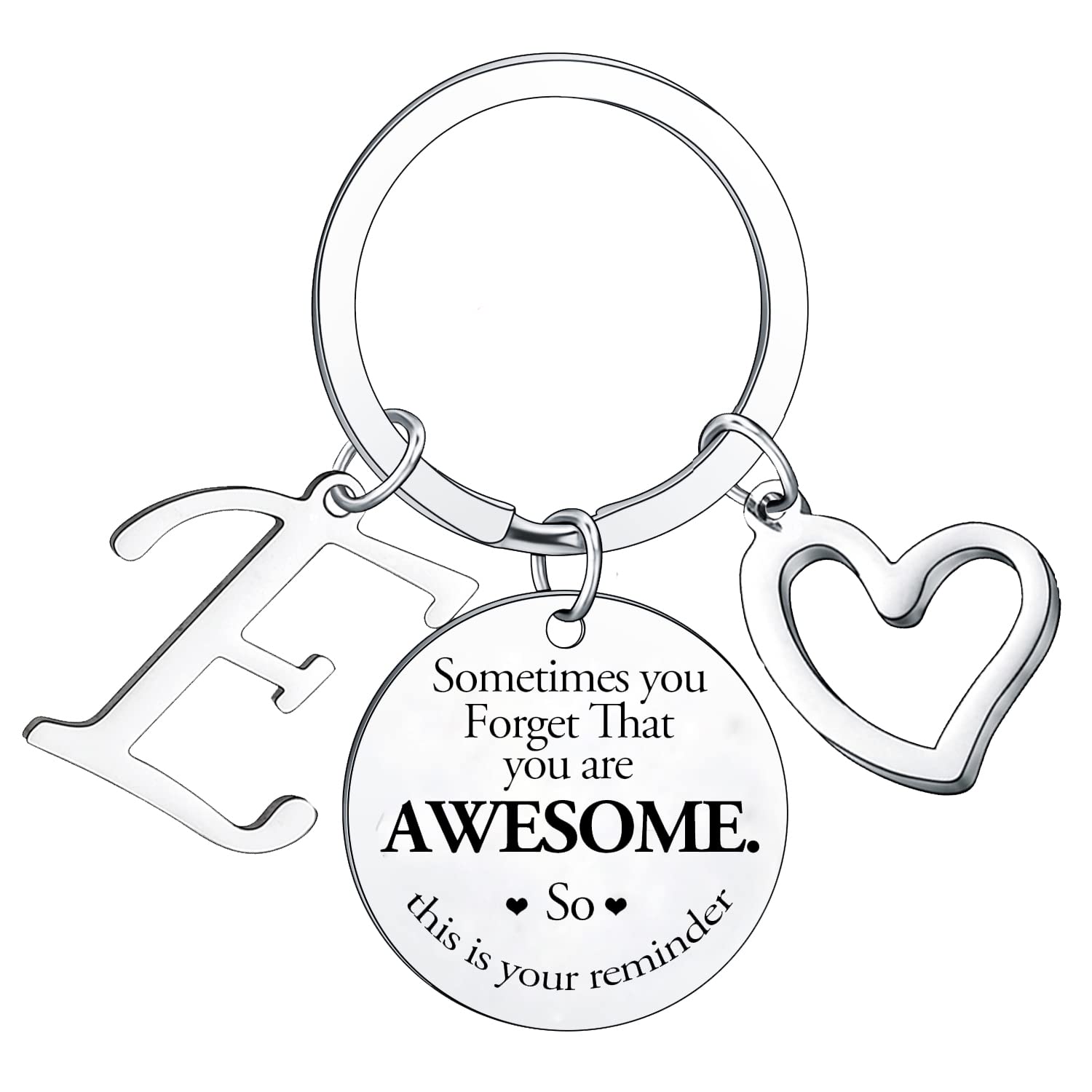 BESPMOSP Sometimes You Forget You're Awesome Letter Keyring Encouragement Initial Alphabet Keychain Inspirational Keychain