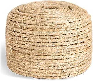 SGAVAHSG Sisal Rope for Cat Scratcher Cat Tree Repairing 33 FT, 6mm (1/4 inch) Diameter Natural Sisal Rope for Scratching Post Tower Replacement or Recovering, DIY Cat Scratcher