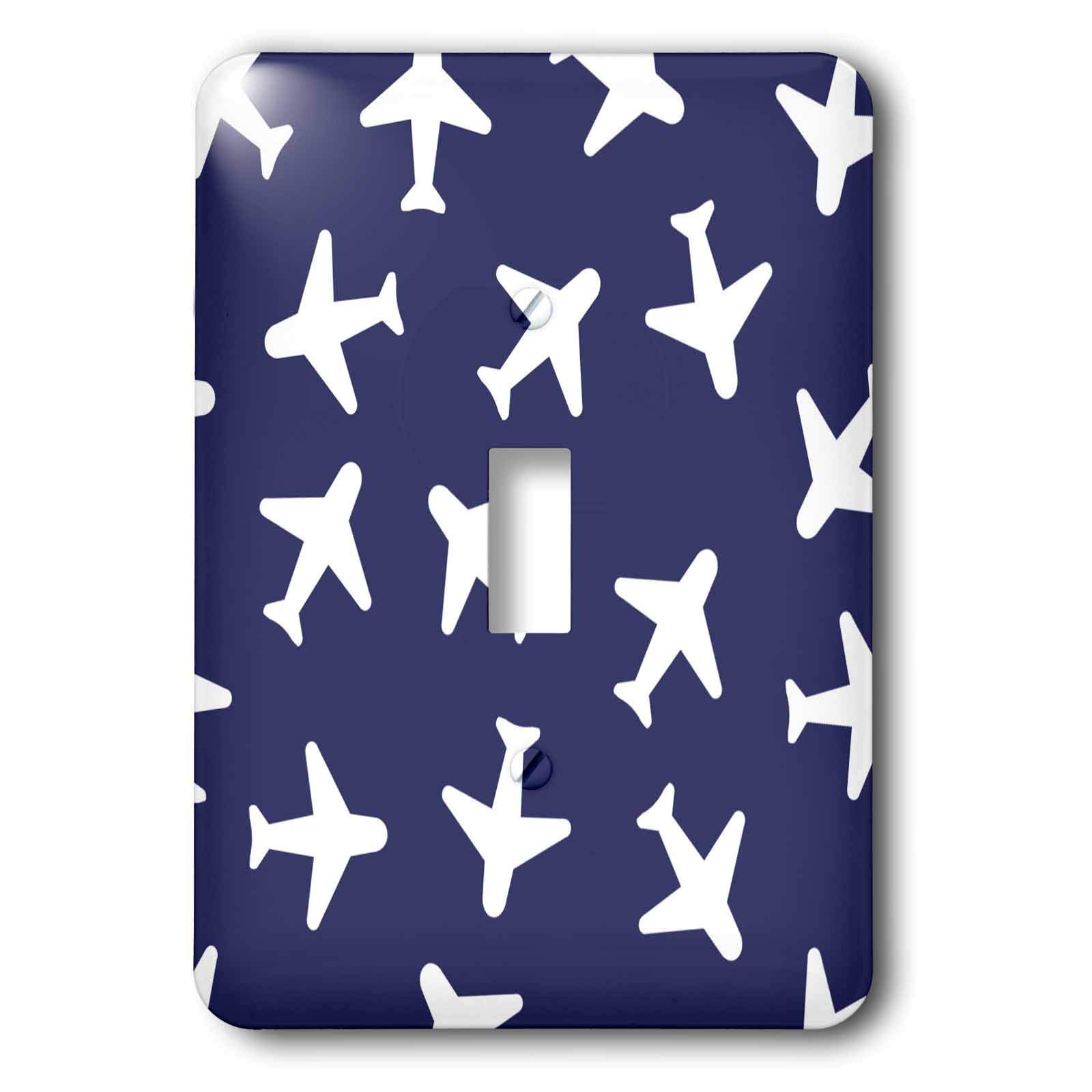 Interrupteur à baïonnette motif avion cute bleu marine blanc LSP_28492_1