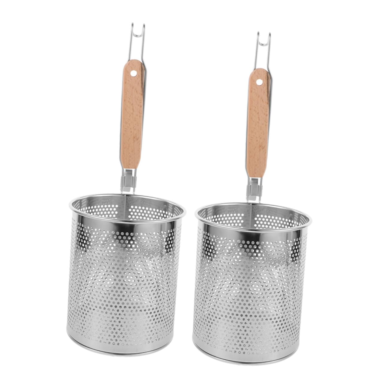 Colador de Fideos de Cocina de Acero Inoxidable, 2 Piezas Plata