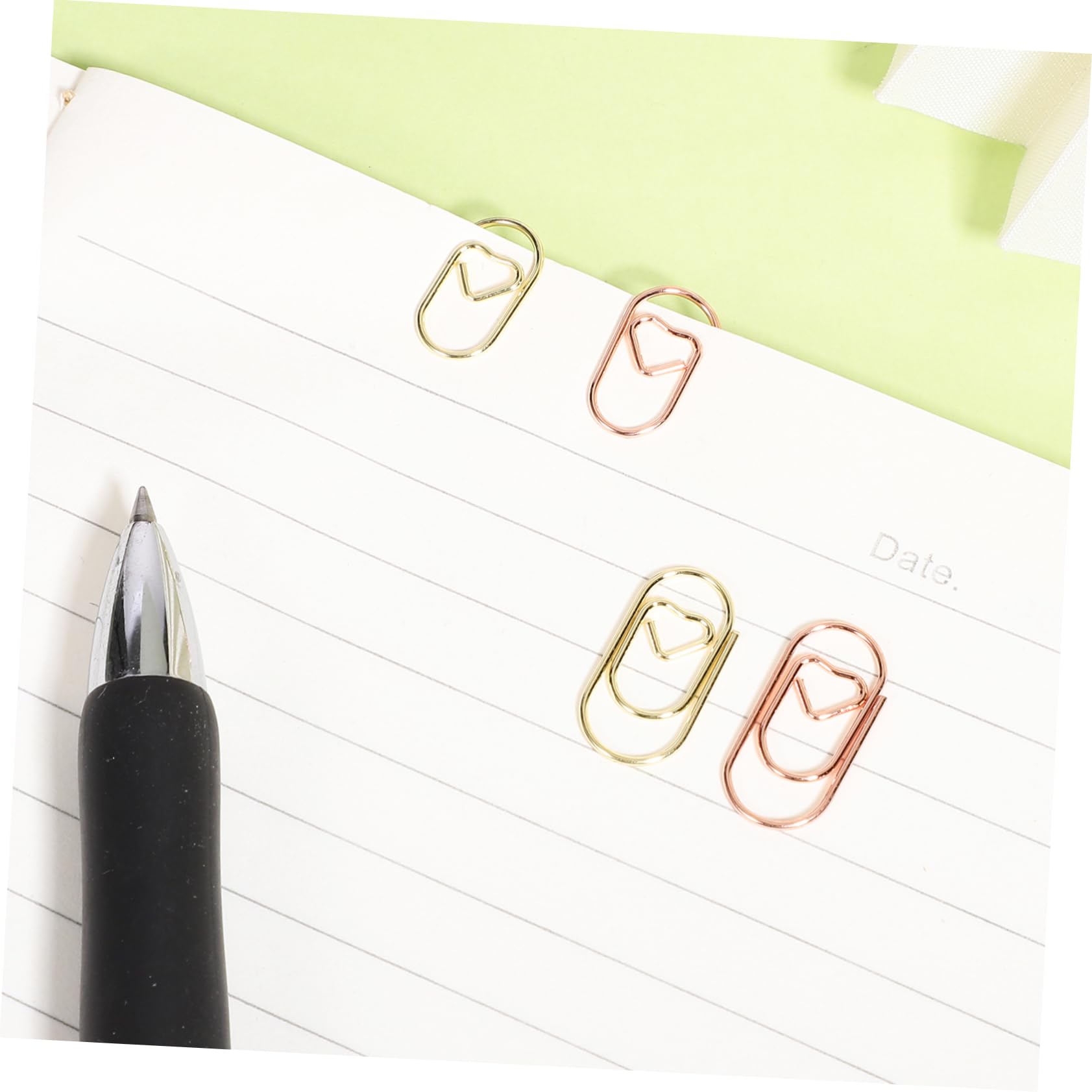 NUOBESTY 800 Stk Liebe Büroklammer Büromaterial Für Frauen Büroklammern Klein Wiederverwendbare Büroklammern Kleine Heftklammern Lesezeichen-clips Bastelklammern Niedlich Roségold Metall
