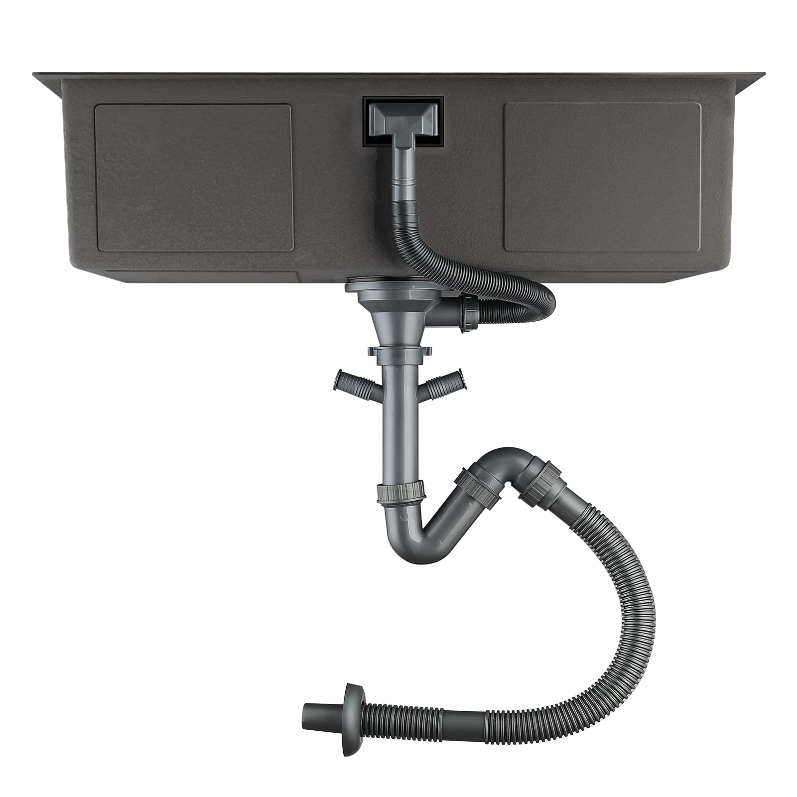 Lonheo Lavello Cucina 1 Vasca 74 x 44 CM, Nano lavandino Nero, Grande lavabo cucina in Acciaio Inox Finitura Nanotecnologica, Lavello Cucina Vasca Singola Con Kit Di Scarico, Da Appoggio o Filotop
