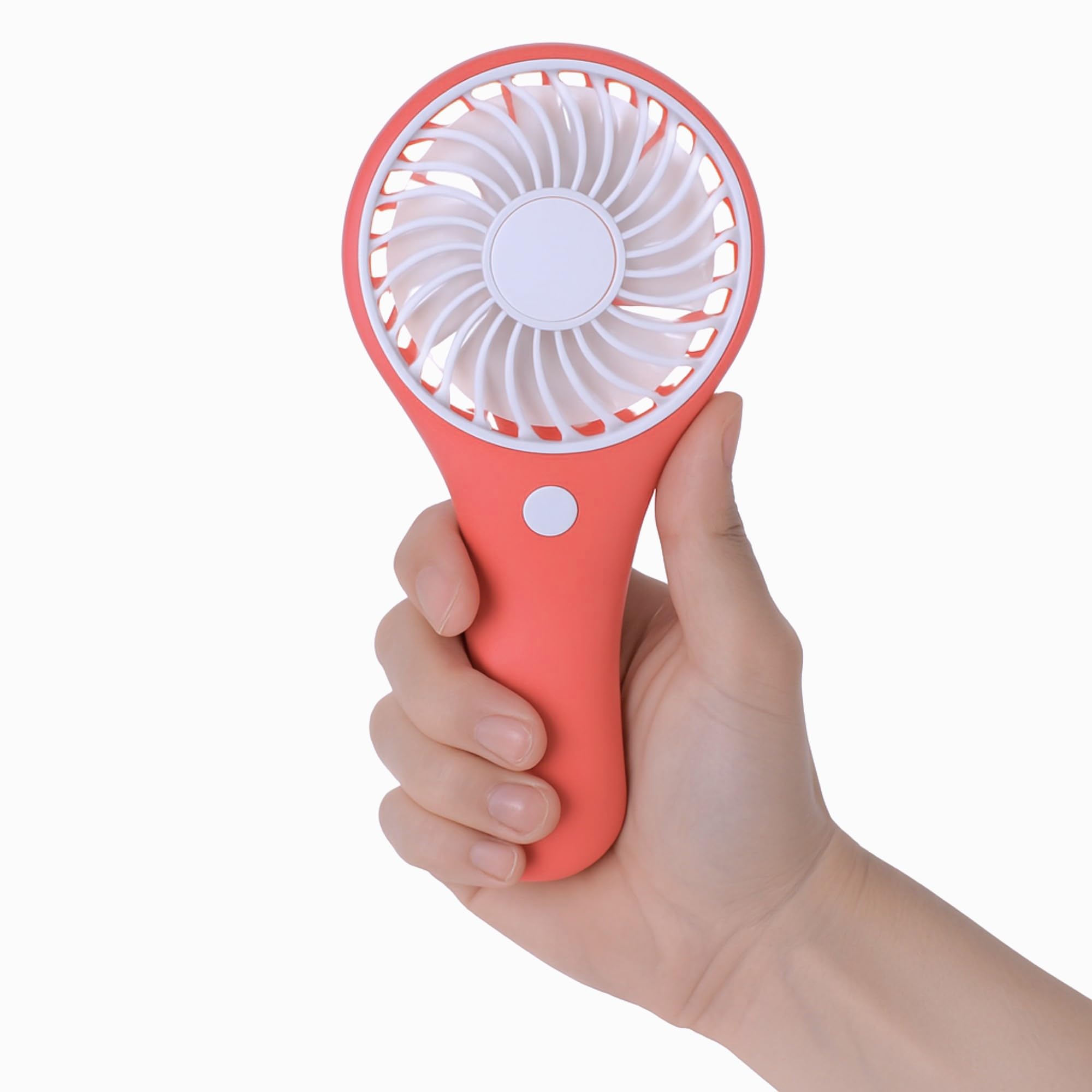 Ventilatore Portatile MIJOMA: Mini Manuale O Da Tavolo, Alimentato A 3xAAA O USB, Leggero 95g, Rosso