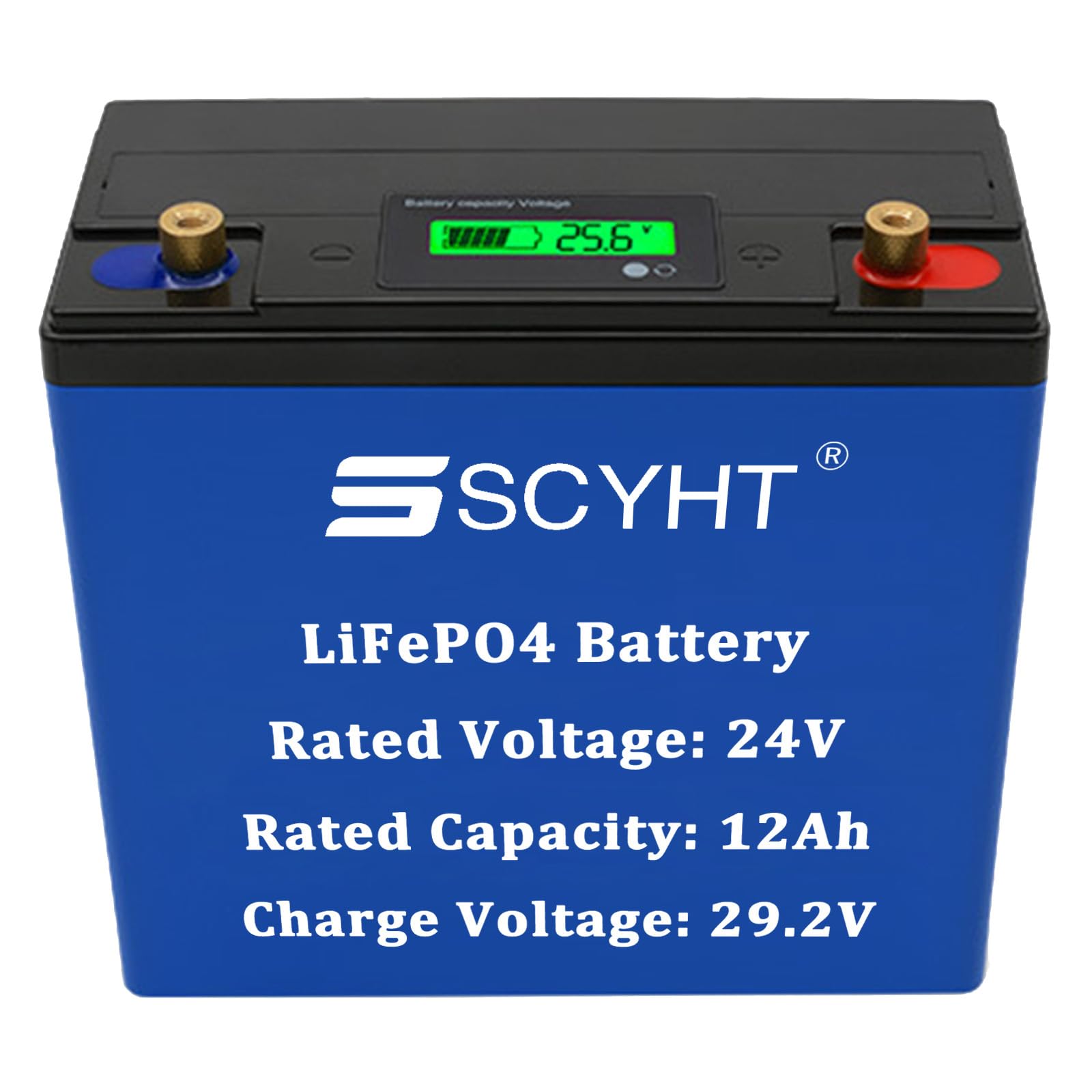 Batteria LiFePO4 24V 12Ah Batteria al litio 12Ah Batterie a ciclo profondo 24V Batterie di ricambio per pannelli solari per motore da 200W - 300W con BMS e display,24v12ah 1pack