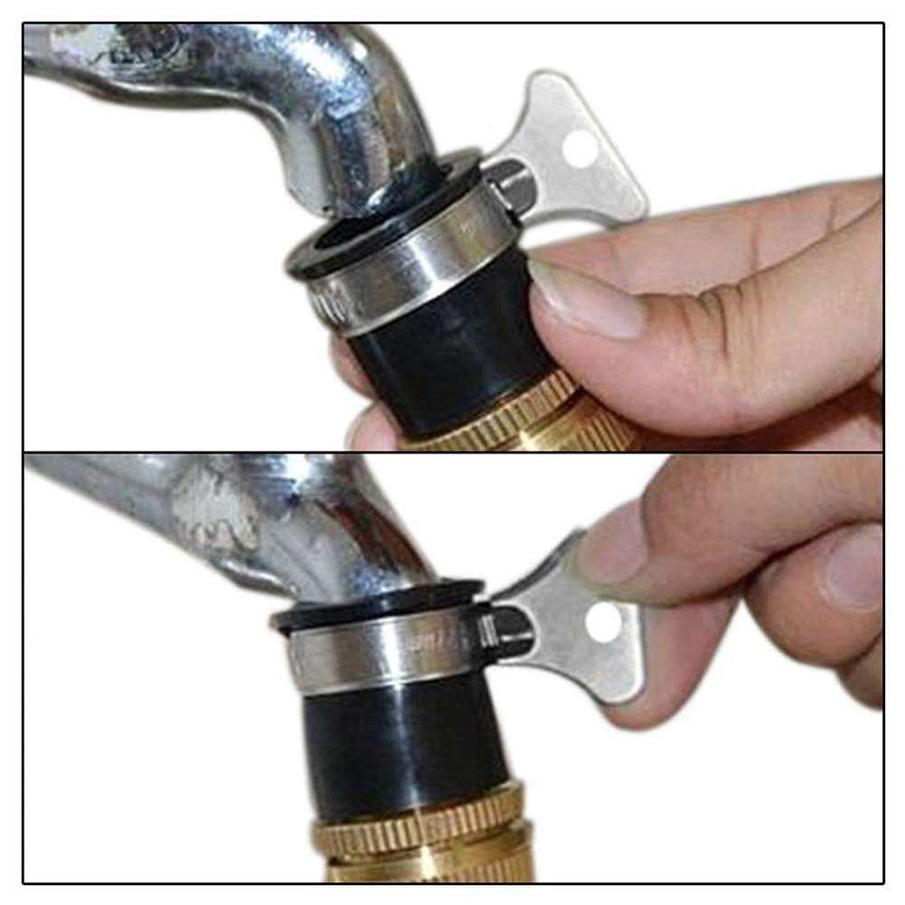 1/2" a 3/4" Conector de Grifo de Manguera de jardín Adaptador de Rosca Conector de Grifo de Manguera Boquilla Práctico Lavadora Grifo Universal Conector rápido de Agua de jardín de latón