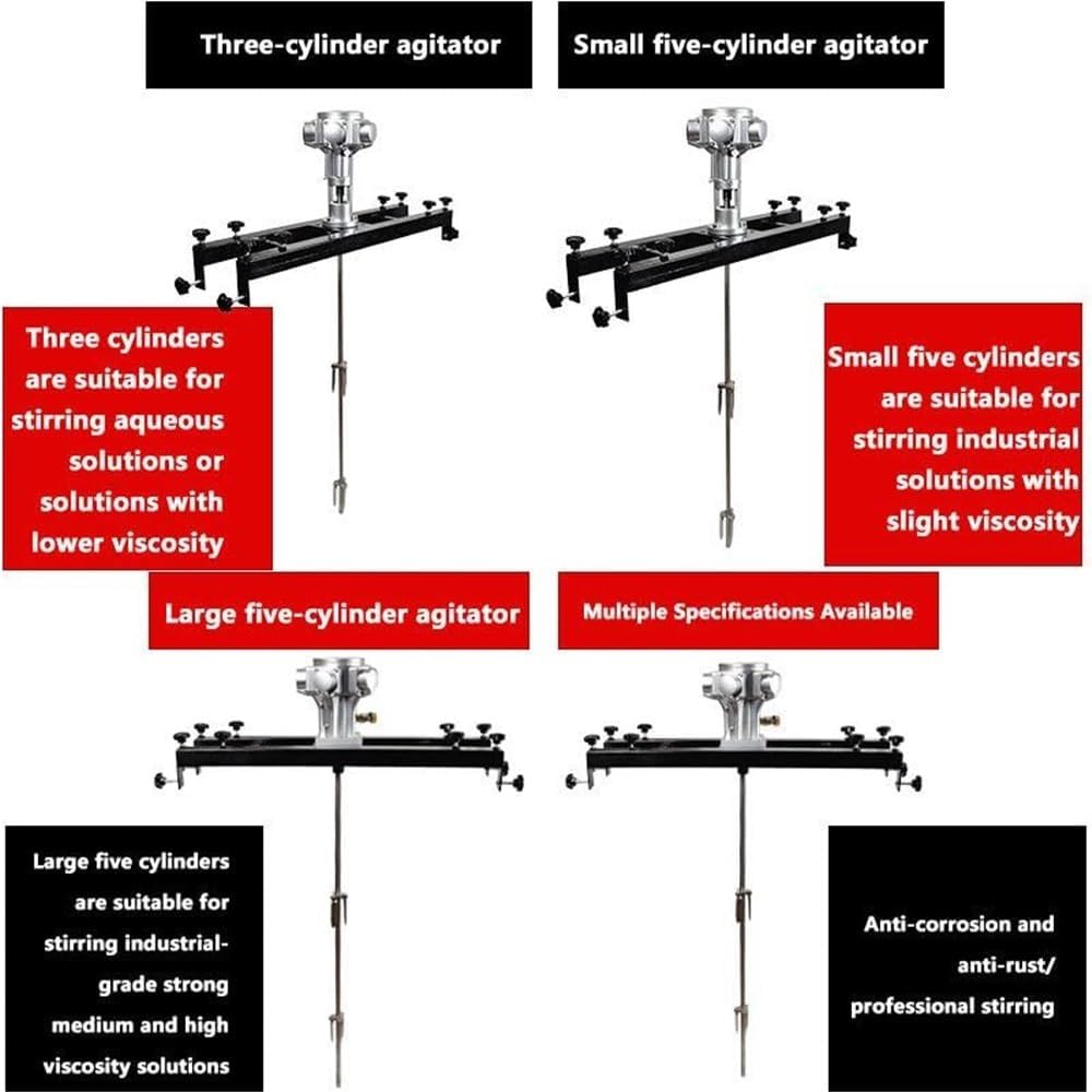 Pneumatic Agitator Mixer, 3-Cylinder Electric Blender for 55-Gallon Drum, Air Stirrer for Paint, Coatings, Viscous Liquids & Inks - High Efficiency Mixing Solution
