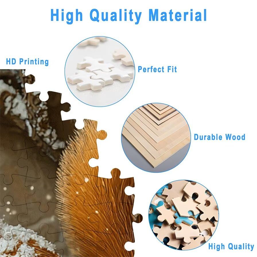 Puzzle 1500 Piezas, Puzzle Ardilla con Caja Regalo, Navidad Puzzles 1500 Piezas Adultos, Medidas: 87 x 57 cm, Rompecabezas Adultos de Madera, Rompecabezas para Decoración Hogar, Regalo Mujer, -5908