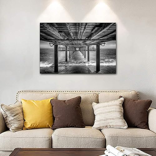 Vista 77 de 1 lienzo decorativo para pared, ferrocarril a través del bosque de pinos con niebla, decoración moderna para el hogar, sala de estar, arte de pared