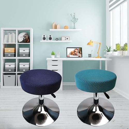 Miniatura 5 de Funda redonda para taburete de 12 a 16 pulgadas, fundas de asiento redondas para taburetes de bar, tela de lujo elástica, lavable, jacquard a prueba