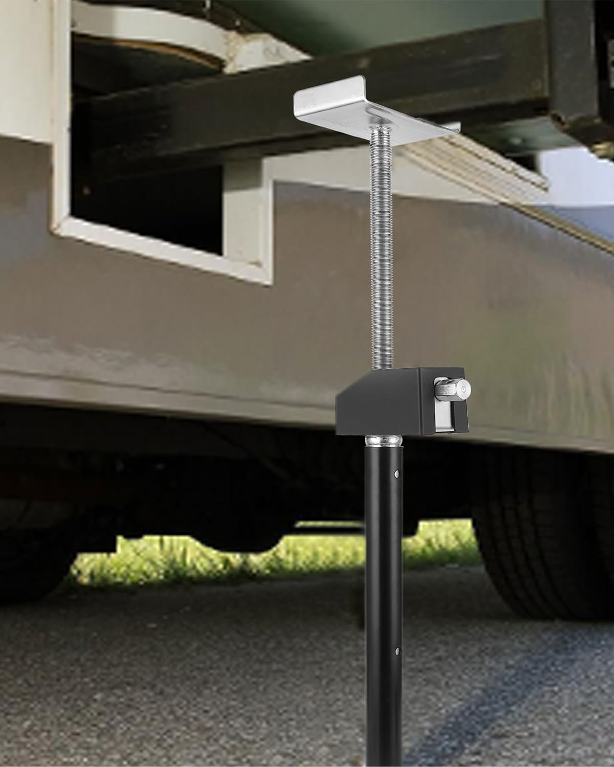 4 Pack RV Slide Out Support Jacks - Heavy-Duty Steel Construction, Supports Up to 20,000 LBS, Travel Trailer Stabilizer Jacks Adjustable Height from 20 in to 49 in, Black Camper Support Jack (4)