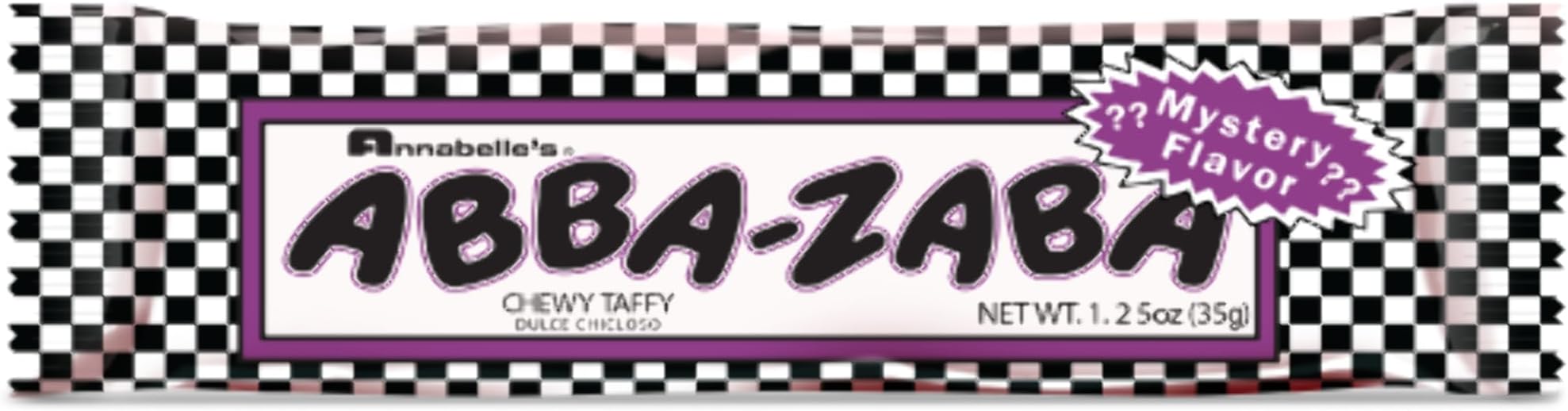 Annabelle Abba-Zaba, Mystery Flavor Taffy Candy, 1.25 Ounce Bars -24 Count Display Pack