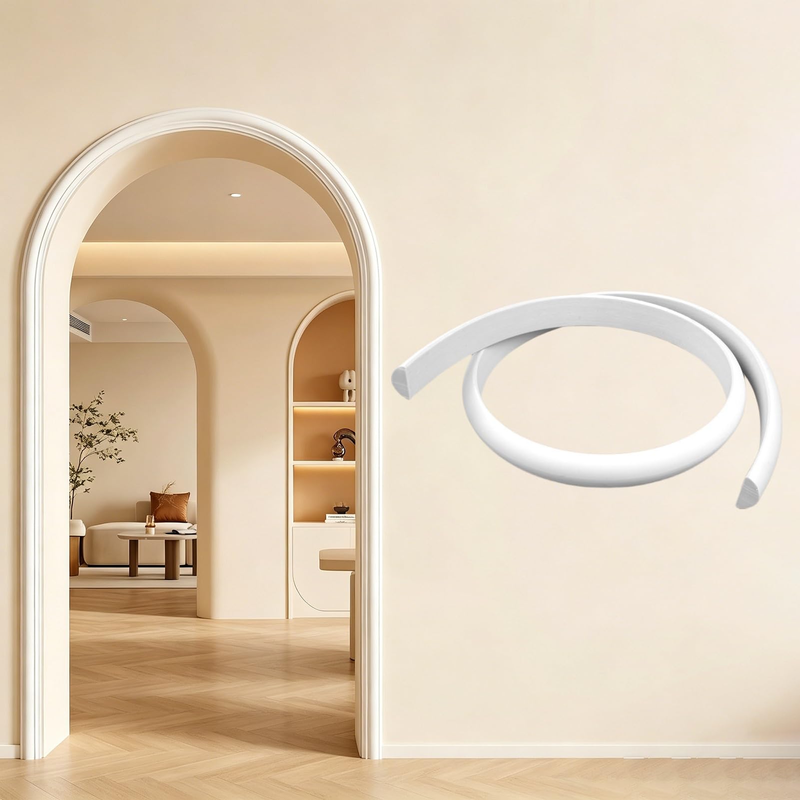 Moldura de pared de arco para decorar el cabecero de tu dormitorio