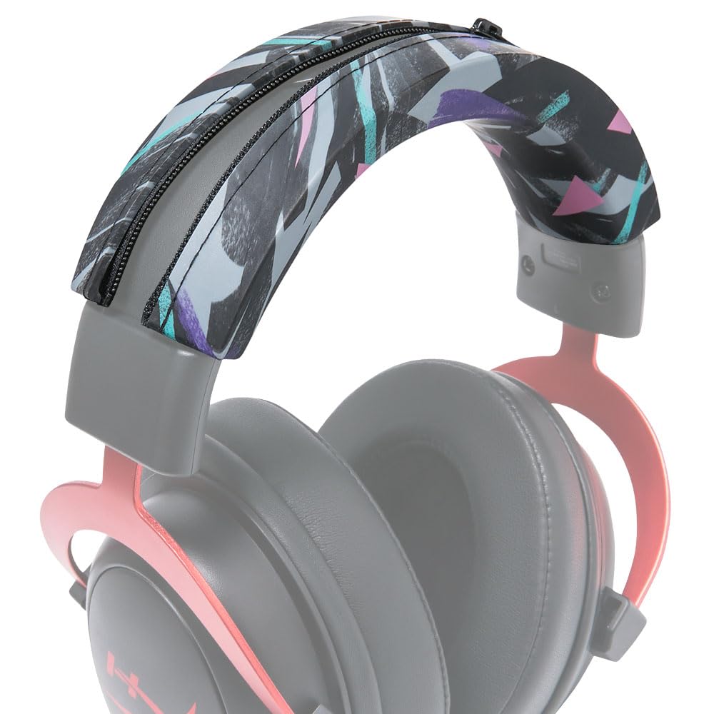 WC BandZ Cloud - Silicone Headband Cover for HyperX Cloud Series Headphones by Wicked Cushions | Enhanced Comfort, Style, & Sweat Protection | Exclusively for HyperX Cloud Series | 90's Black