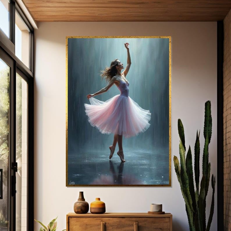 Peinture sur toile de ballerine TONGYINLI, cadeau idéal pour passionnés de danse