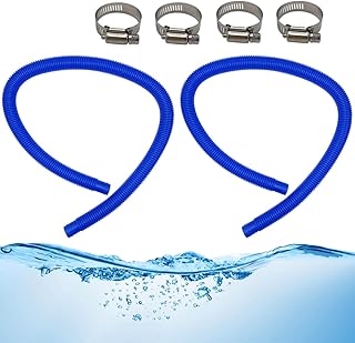 2 Pieces Pool Pump Replacement Hose, Above Ground Pool 1.5" Diameter Pool Pump Replacement Tubes 59" Long Fits All Filter Pumps 330 GPH 530 GPH 1000GPH, 1.25" Diameter Filter Pump Hose With 4 Clamps
