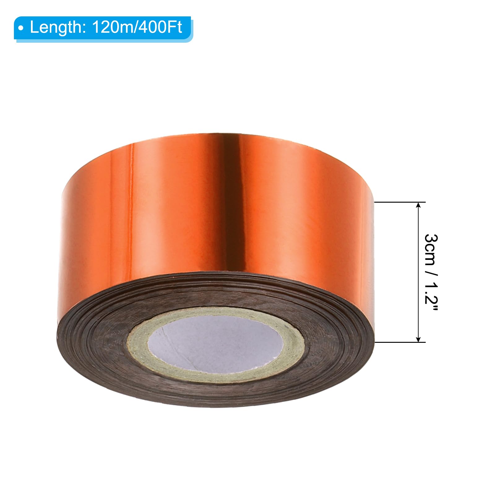 PATIKIL 1.2" x400Ft Hot Stamping Foil Paper,Heat Transfer Hot Stamping Paper Foil Roll for Leather DIY Logo Decor Craft Gift Card Package Scrapbook,Bronze - Image 2