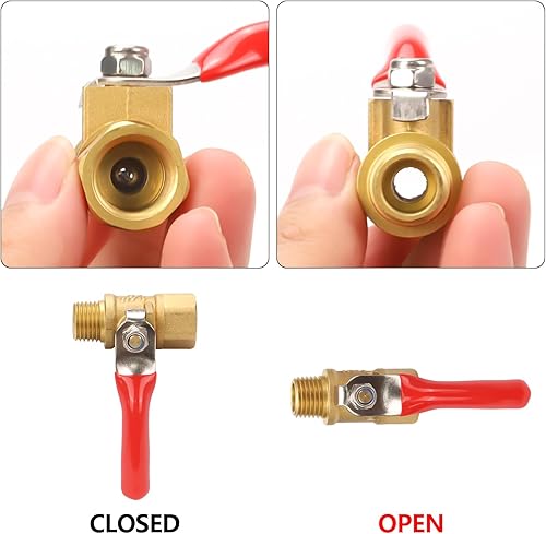 Miniatura 3 de Compresor de aire de alta resistencia de 14 de pulgada, válvula de bola de latón, interruptor de apagado para drenaje de tanque, 14 de pulgada,