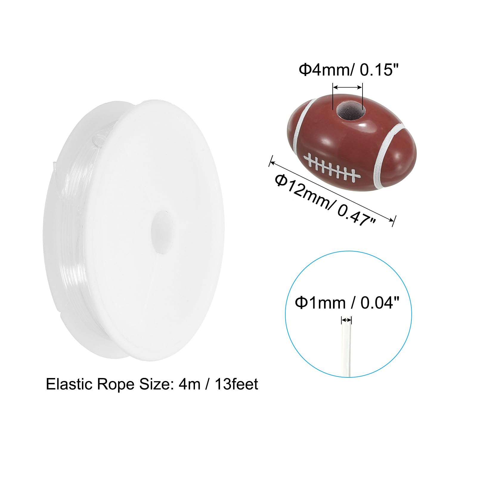 PATIKIL 12mm Acrylic Rugby Beads Bulk - Image 2