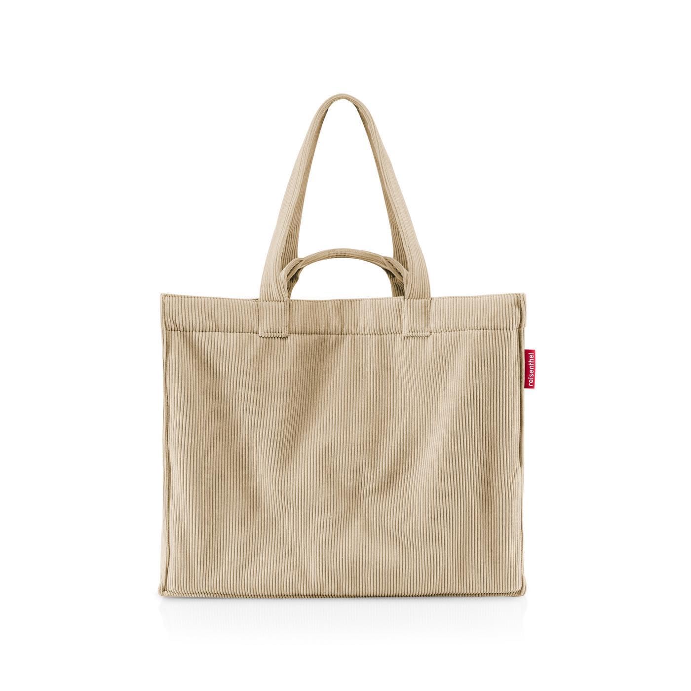 reisenthel Softshopper – the easy companion for every day. With short and long handles, smart compartment division and lots of space, Cord sand, M, Modern