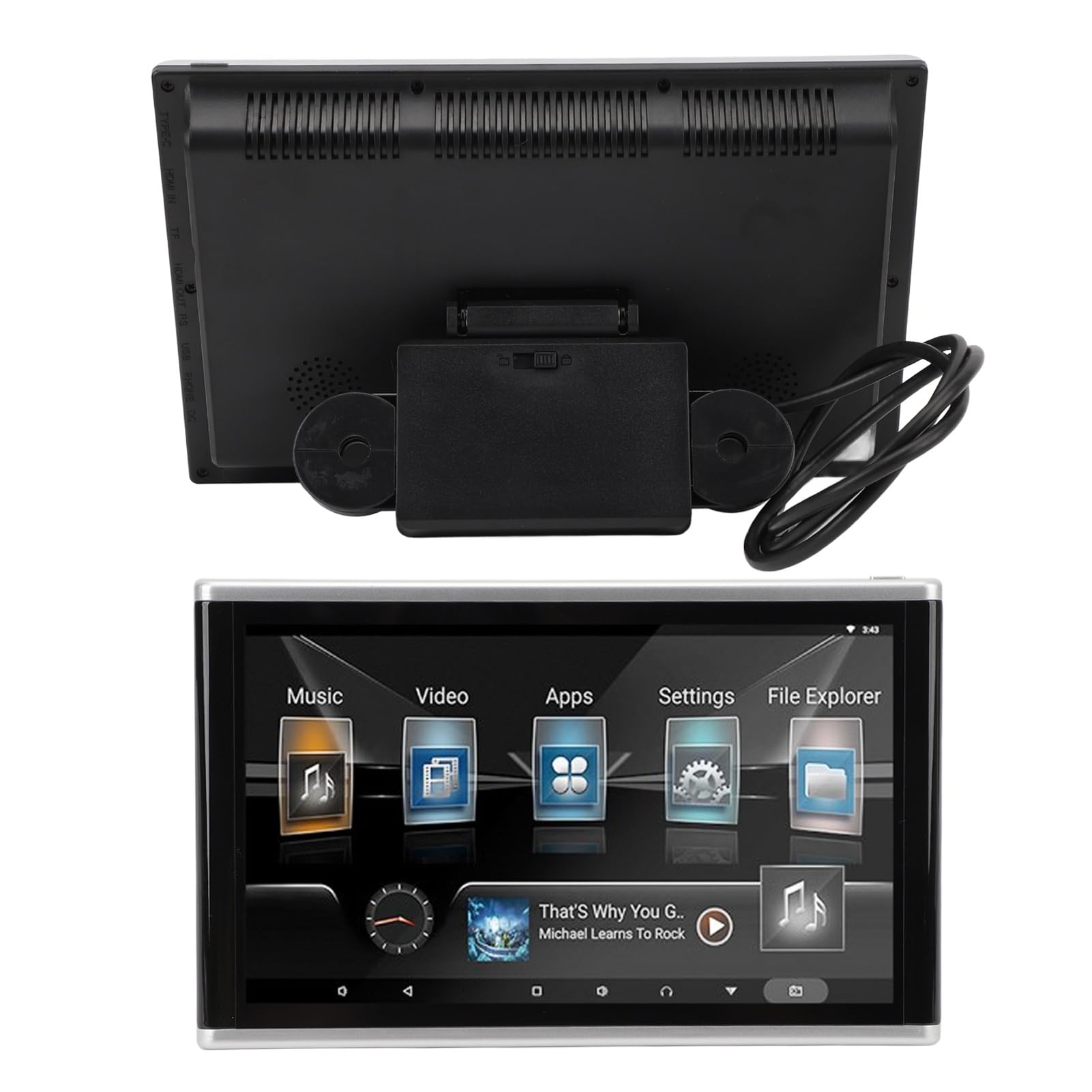 Supporto per Auto 4K 10,1 Pollici, Tablet Monitor per Poggiatesta con ROM 1 GB 32 GB, per il Touch Screen IPS del Sedile Posteriore, per i Monitor TV dei Sedili Posteriori