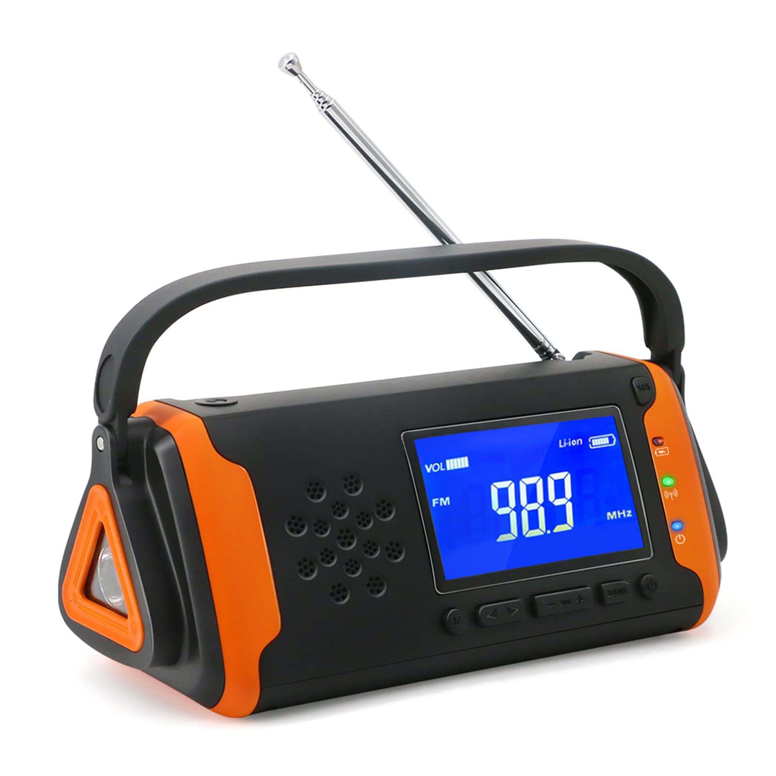 Ledph Wind Up Radio, 2500mah Portable Solar Radio with AM/FM, Radio Dynamo Torch, SOS Alarm, Crank Radio for Household Emergency and Outdoor Survival