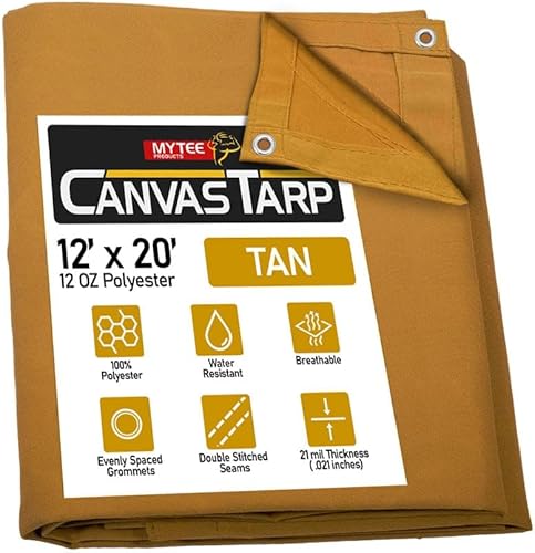 Lienzo resistente al agua, duradero, 340 g, color marrón, bronceado, CT-T