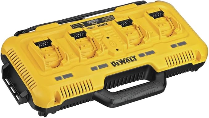 DEWALT 20V MAX* Charger, 4-Port, Rapid Charge (DCB104) , Black/Yellow