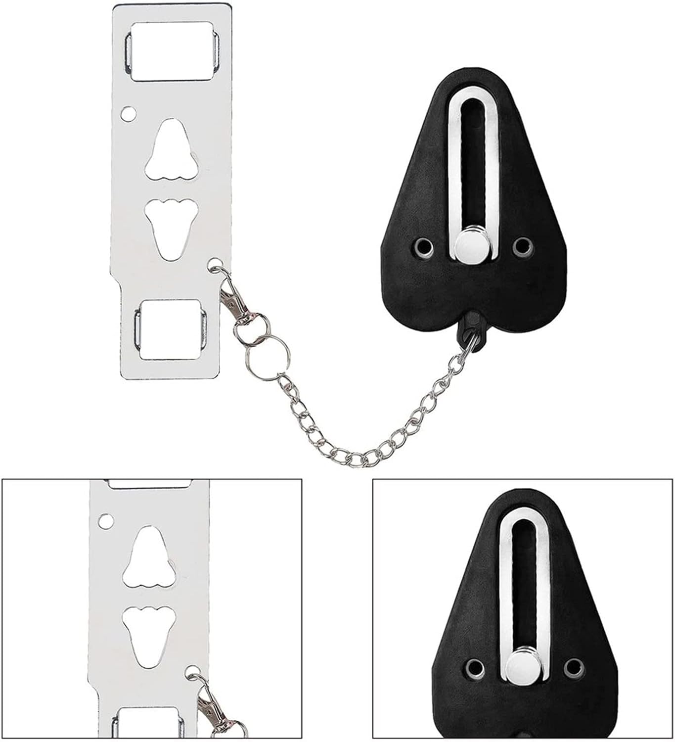 Zinc Alloy Door Lock,Stainless Steel Latch Lock，Portable Door Lock Double Hole Security Door Locker Latch Metal Lock Home Room Hotel Theft Security Lock 1Pcs(Rojo)