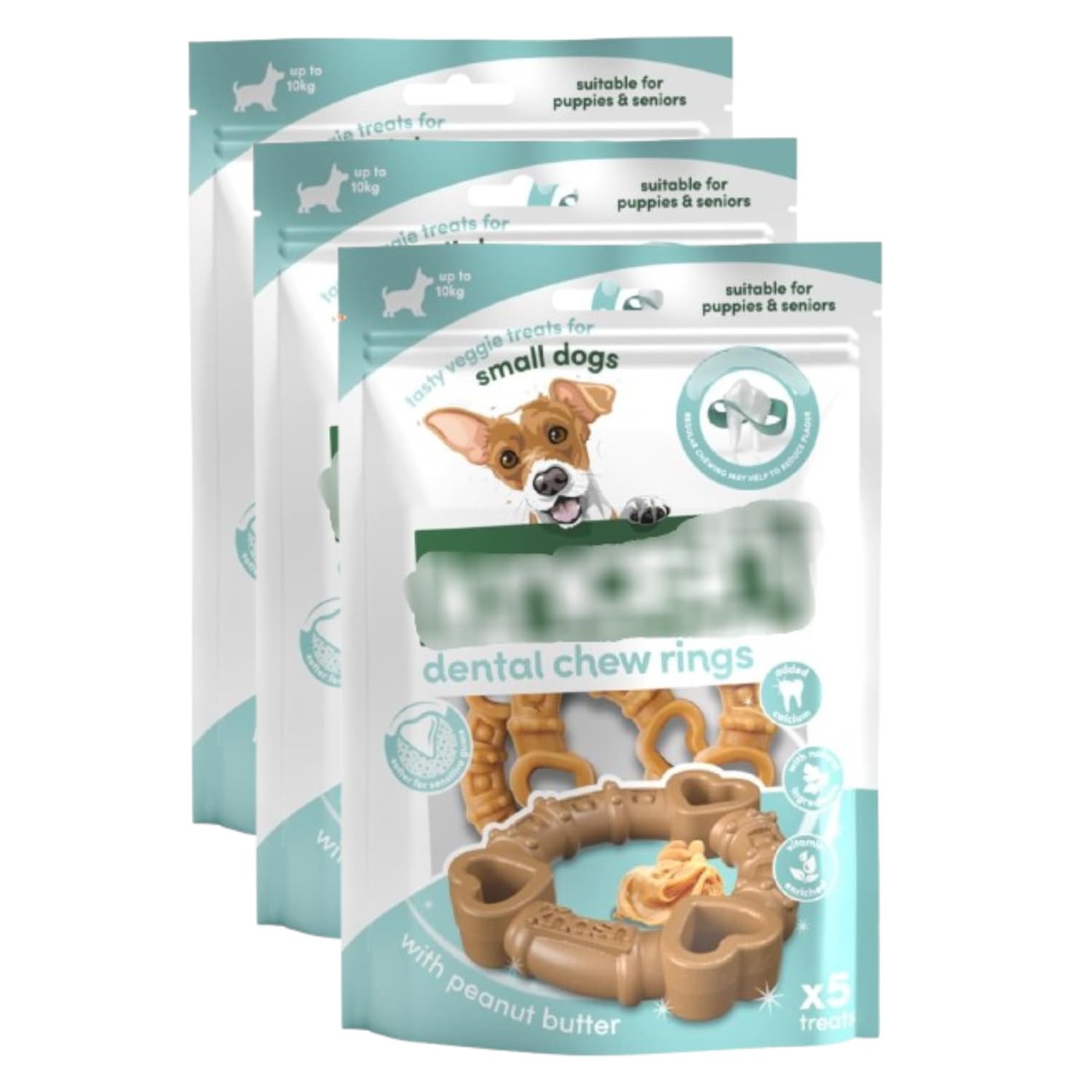 (3 Pack) Dental Chew Rings 5pk - Small Dog - Vitamin Enriched With Added Calcium - These Chew Rings Are Made With All Natural Ingredients.