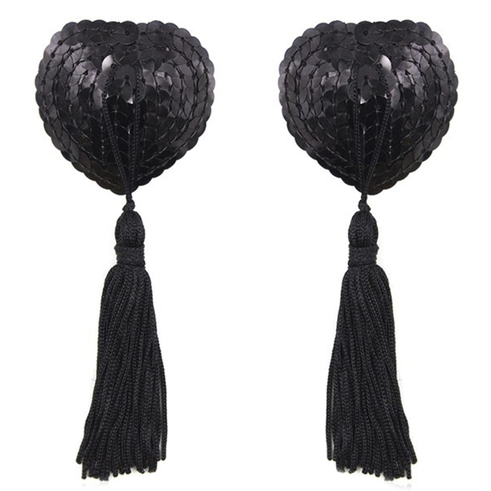 Zkydhbd Women's F Sequins Tassels Pasties Nipple Covers Adhesive Breast Pad Reusable Sticky Bras Lingerie Raves Party Chest Sticker