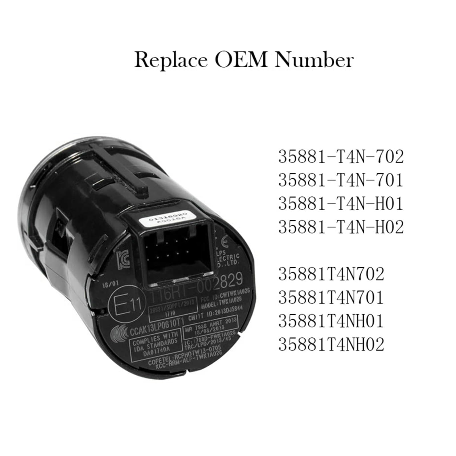 Botón pulsador de Arranque y Parada de Motor con Interruptor de un botón 2016 2017 2018 for HR-V 1.8L 35881-T4N-H02 35881-T4N-702 Botón de Arranque/Parada del Motor