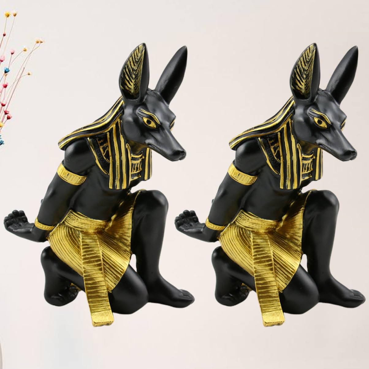 VALICLUD 2Pcs Creative Anubis Wine Rack Wine Holder for Home Bar Elegant Storage Decoration for Parties Restaurants Unique European Style Design