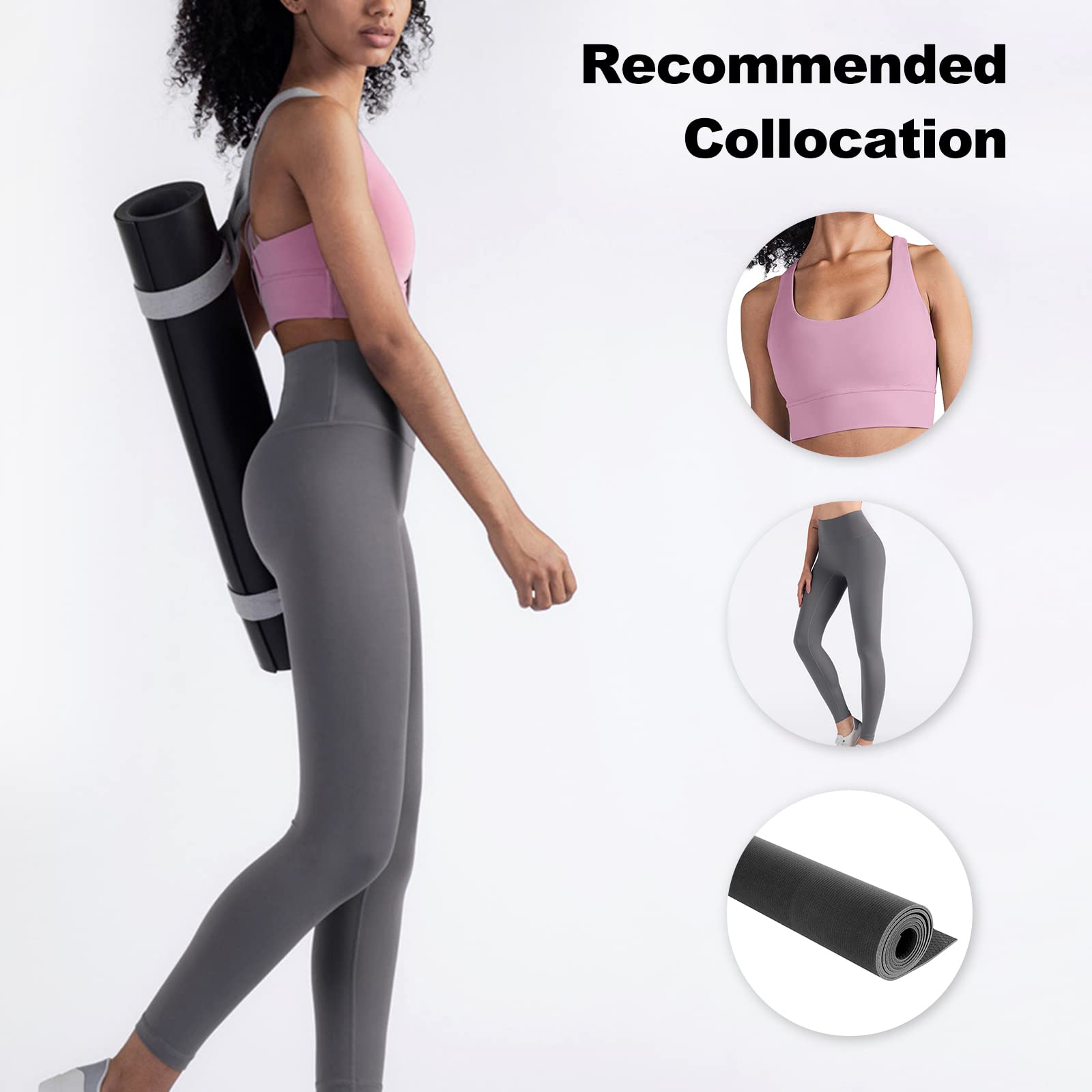Ergocar Abbigliamento Sportivo da Donna Set 2 Pezzi, Top Sportivo e Vita Alta Leggings Yoga Tuta, Donna Abbigliamento Sportivo In 2 Pezzi, Set Palestra Donna per Running Yoga Corsa Palestra