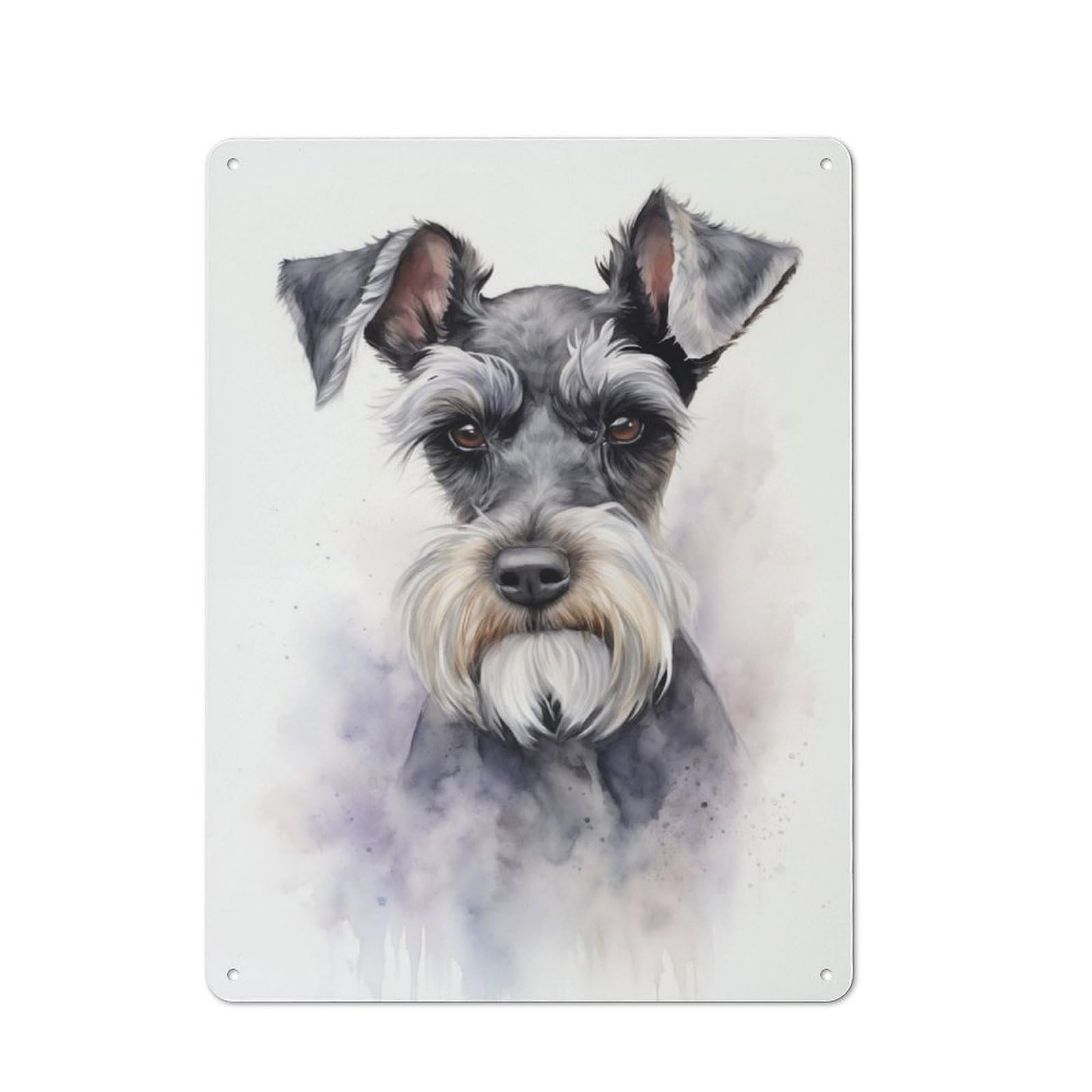 Junmoney Miniature Schnauzer Dog Metal Sign 40X30cm With For Hallway Wall, Rustic Decor, Housewarming Present For People Styling Hallway