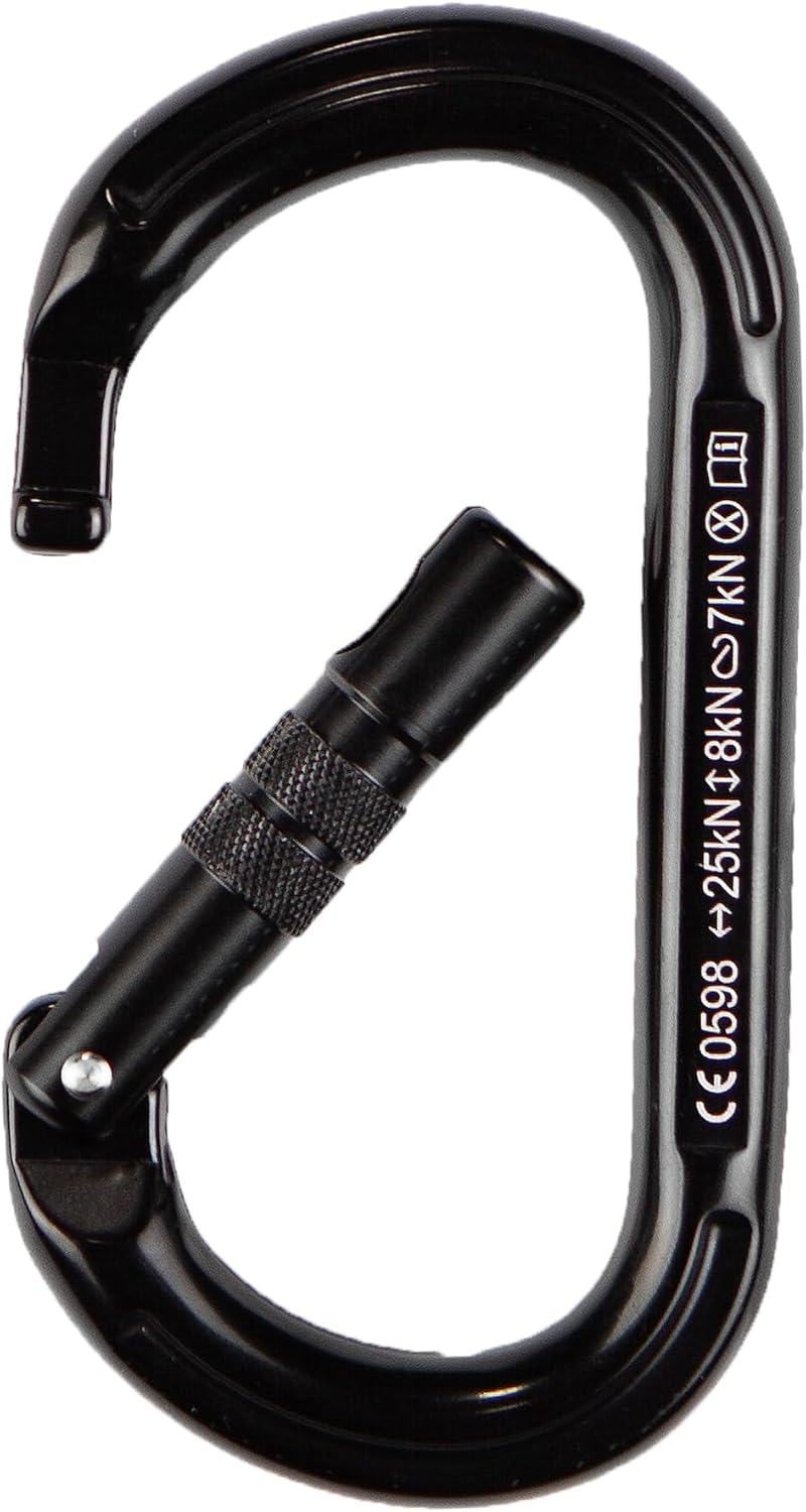 TRANGO Oval K Carabiner - Symmetrical Oval Carabiner, Keylock Nose, 25kN, Rock Climbing & Gear Organization