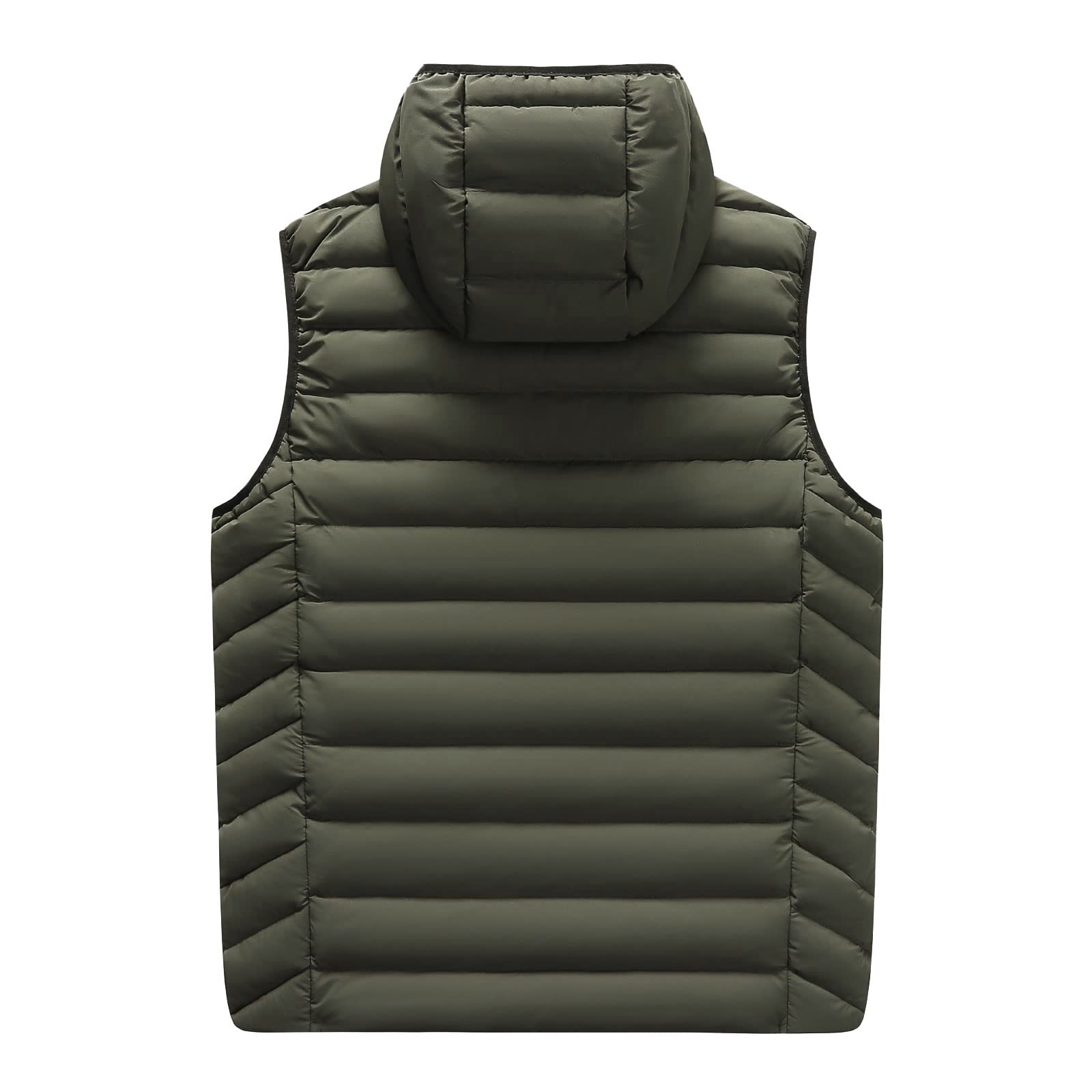 Gepolsterte Weste für Herren: gesteppte, gepolsterte Weste, ärmellose Jacke für Herren, Winter, Baumwolle, lässig, warm, Reißverschluss, Kapuze, ärmellose Weste, Jacke, Stehkragen, Taschen,