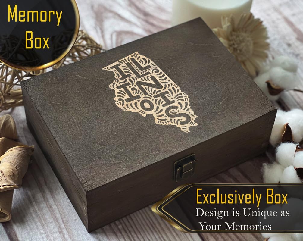 Illinois Landmarks Engraved Wooden Box - Chicagoland Imagery, Perfect Keepsake or Gift Item image 4