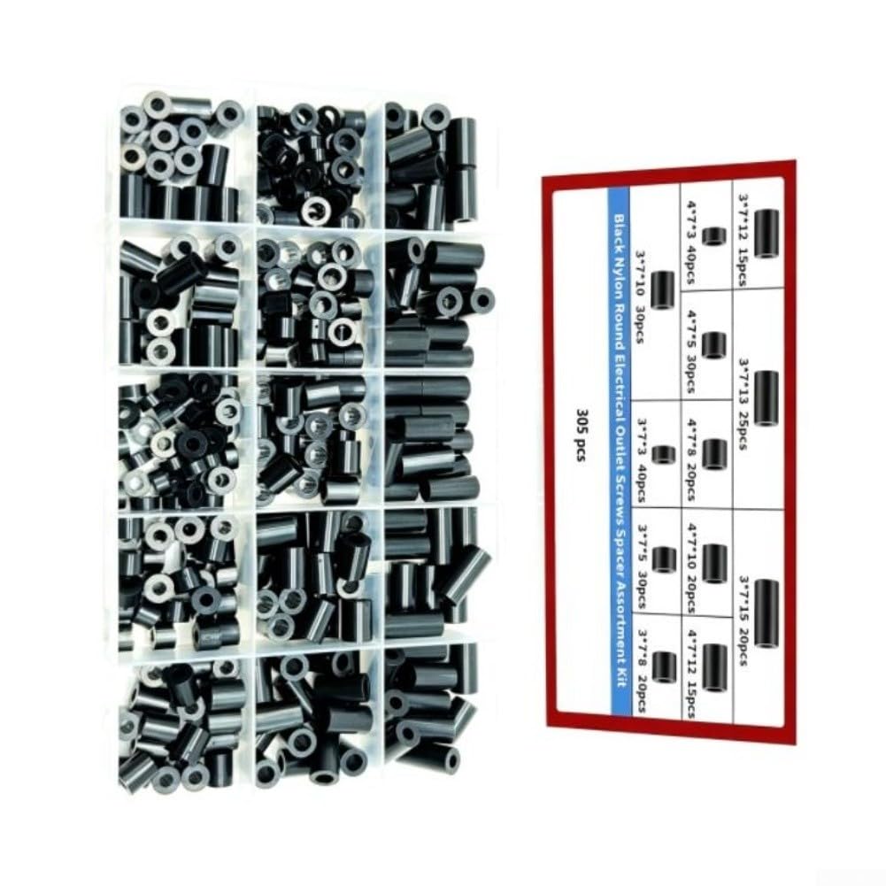 Juego Separadores Nylon para m3 400pz Aislante Juego Separadores(305 pcs)