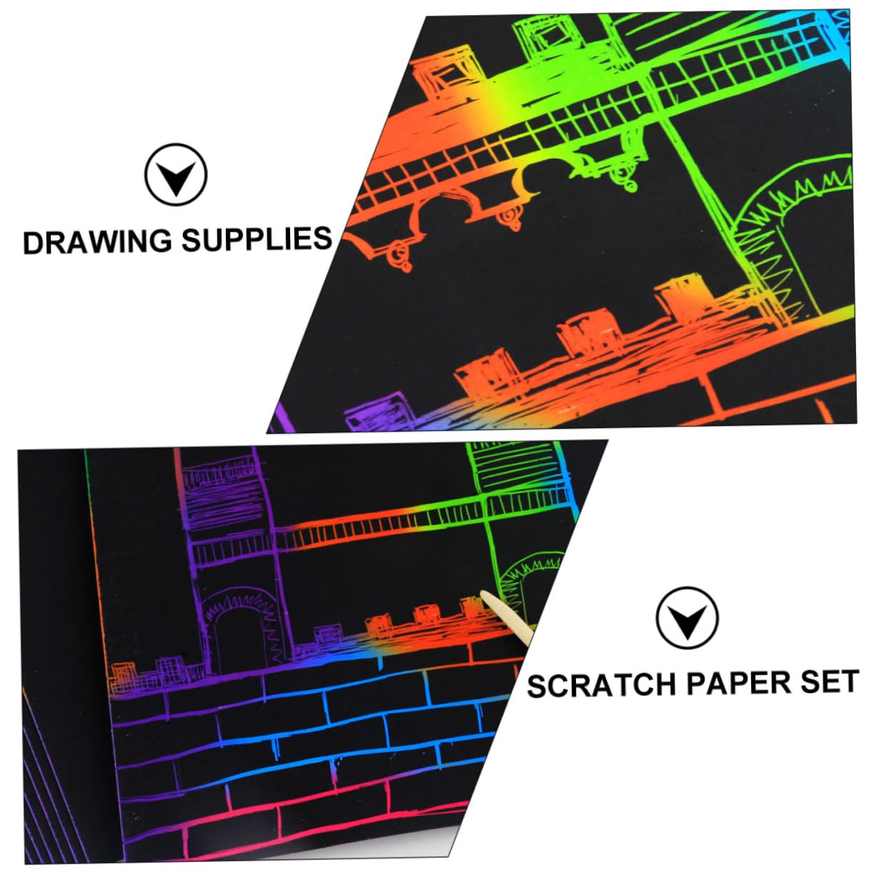 SUPVOX DIY Scratch Off Cards for Boys and Girls 55pcs Scratch Paper Sheets Safe Scrape Paper Ideal for Crafts