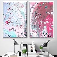 2 Piece Framed Canvas Wall Art Organic Fluids Canvas Prints Home Artwork Decoration for Living Room,Bedroom - 16