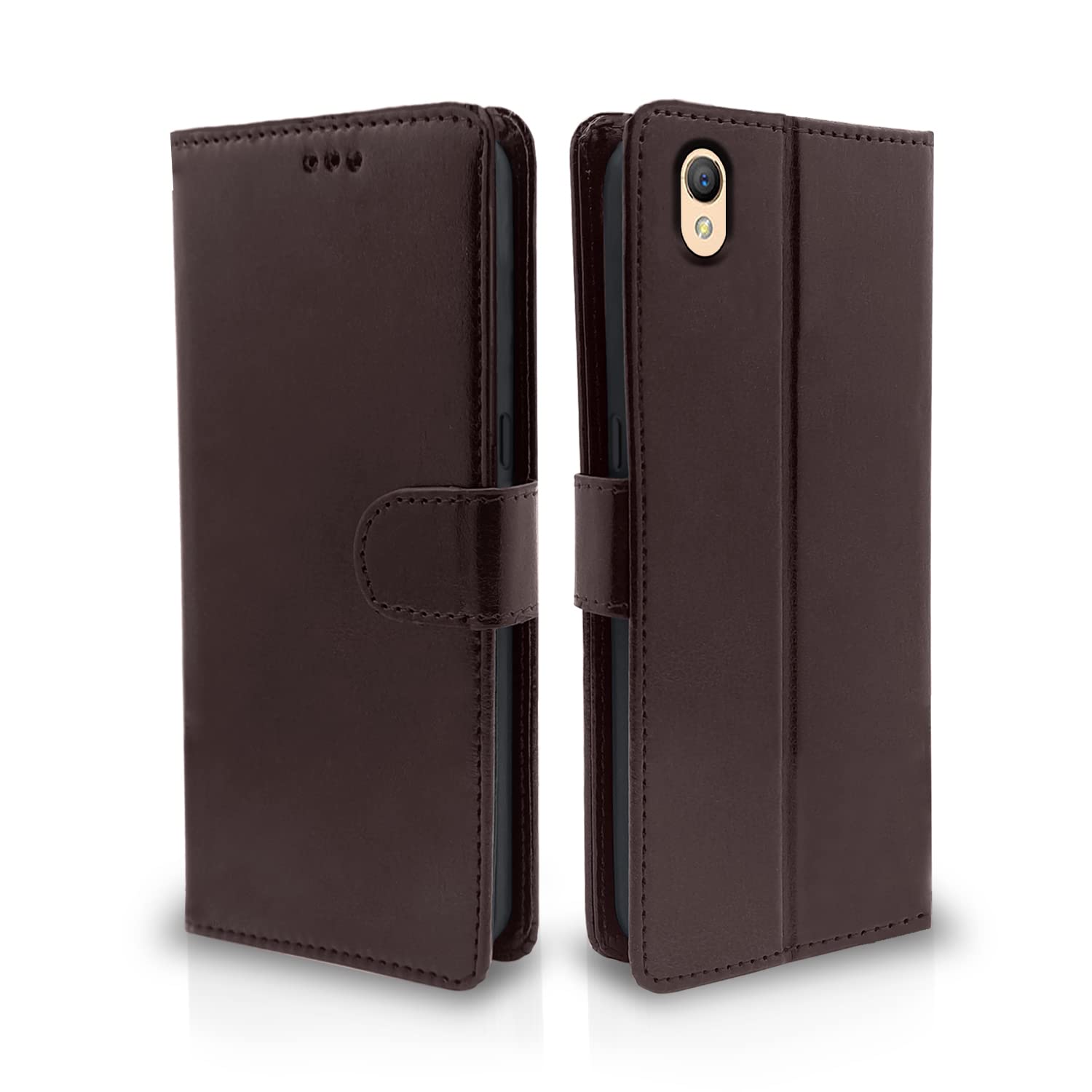 Pikkme Oppo A37 Flip Case Leather Finish | Inside TPU with Card Pockets | Wallet Stand and Shock Proof | Magnetic Closing | Complete Protection Flip Cover for Oppo A37 (Coffee) (B0BF97JPP4) Amazon Price History, Amazon Price Tracker